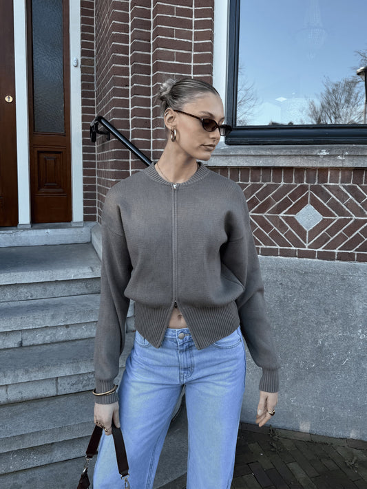 Lizzy vest met zipper | Taupe | Tall