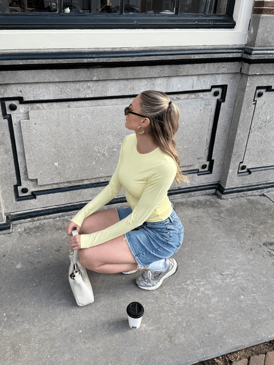 Liza long sleeve top | Butter yellow | Tall