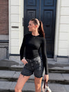 Liza long sleeve top | Black | Tall