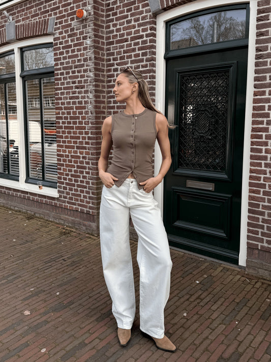 Zoey Barrel Jeans | Mid-waist | Wit | Tall