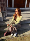 Cilia | Long sleeve top met knopen | Groen | Tall