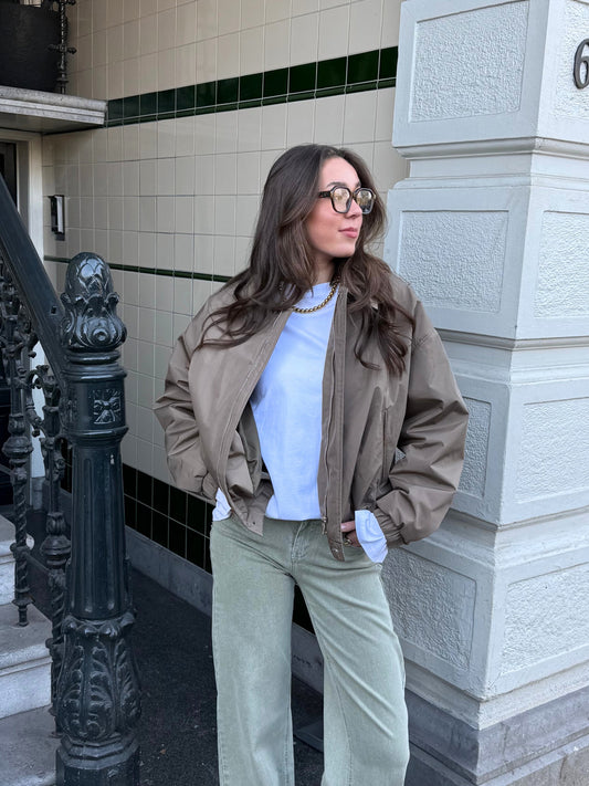 Rose bomber jacket | Khaki | Tall
