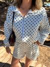 Ava Polka Dot Jacket | White | Tall