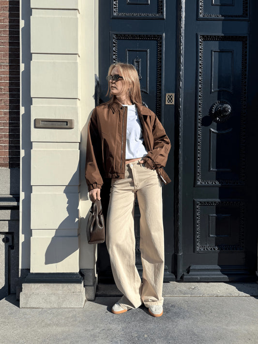 Mira | Super Wide Leg Jeans | Cappuccino | Stretch | Tall