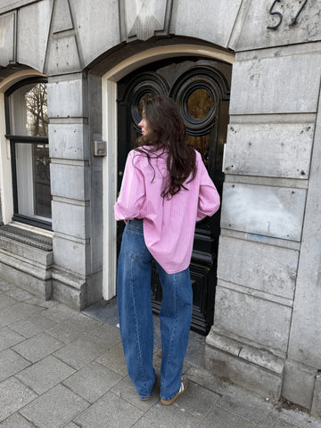 Zoey Barrel Jeans | Mid-waist | Ocean blue | Stretch | Tall