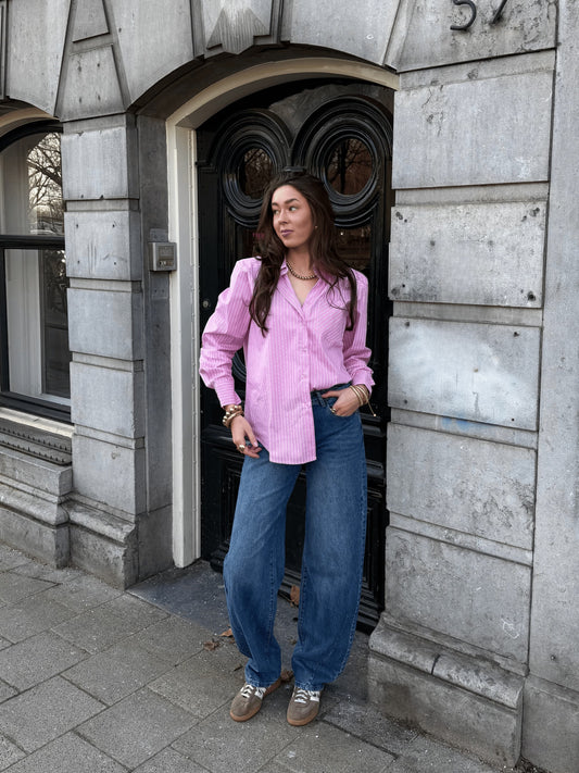 Zoey Barrel Jeans | Mid-waist | Ocean blue | Tall