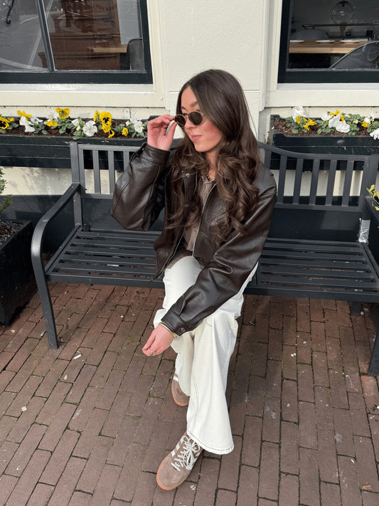 Loua oversized jacket | Donkerbruin | Tall