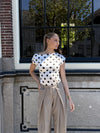 Amber Polkadot top | Wit zwart | Tall