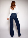 Iza | Super Wide Leg Jeans | Stretch | Donkerblauw | Tall