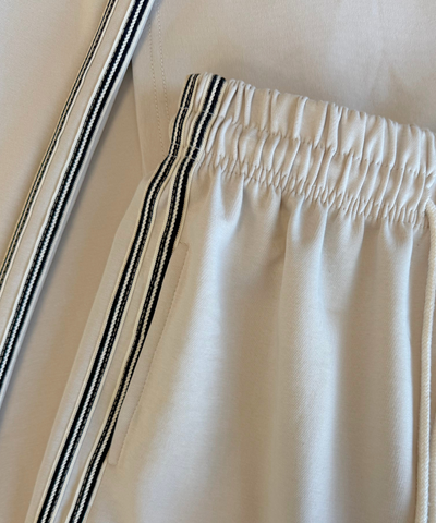 Izzy pants | Beige met streep | Tall