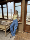 Ella | Wide leg pantalon met plooien | Denim blauw | Tall