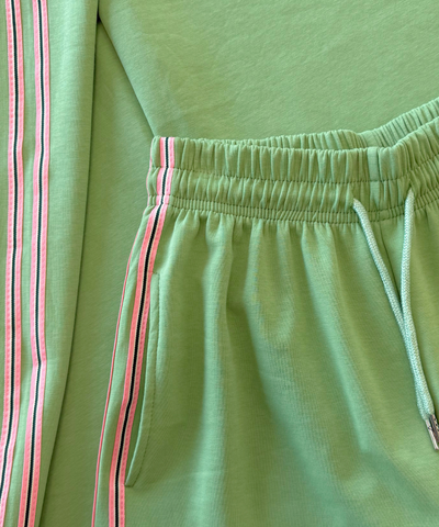 Izzy pants | Groen | Roze streep | Tall