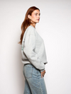 Sweater Wildflower | Grijs met groene opdruk | Tall