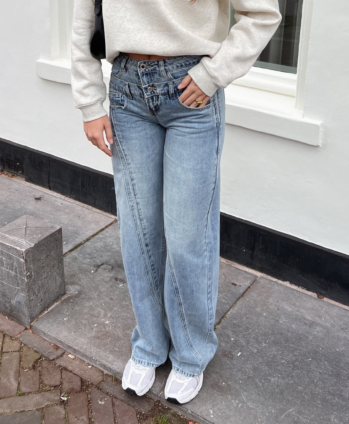 Olivia | Double Wide Leg Jeans | Blue | Tall