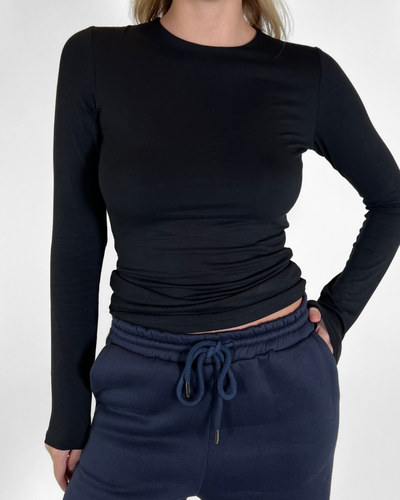 Lexie long sleeve top | Tall | Zwart