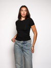 Lexie short sleeve top | Tall | Zwart