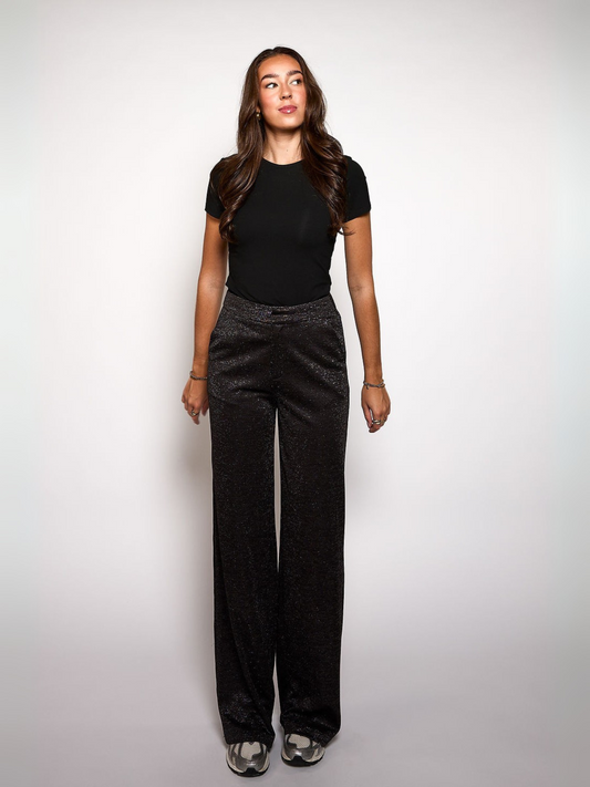 Nova Glitter Pantalon | Zwart | Tall