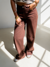 Elle | Super Wide Leg Jeans | Donkerbruin | Tall