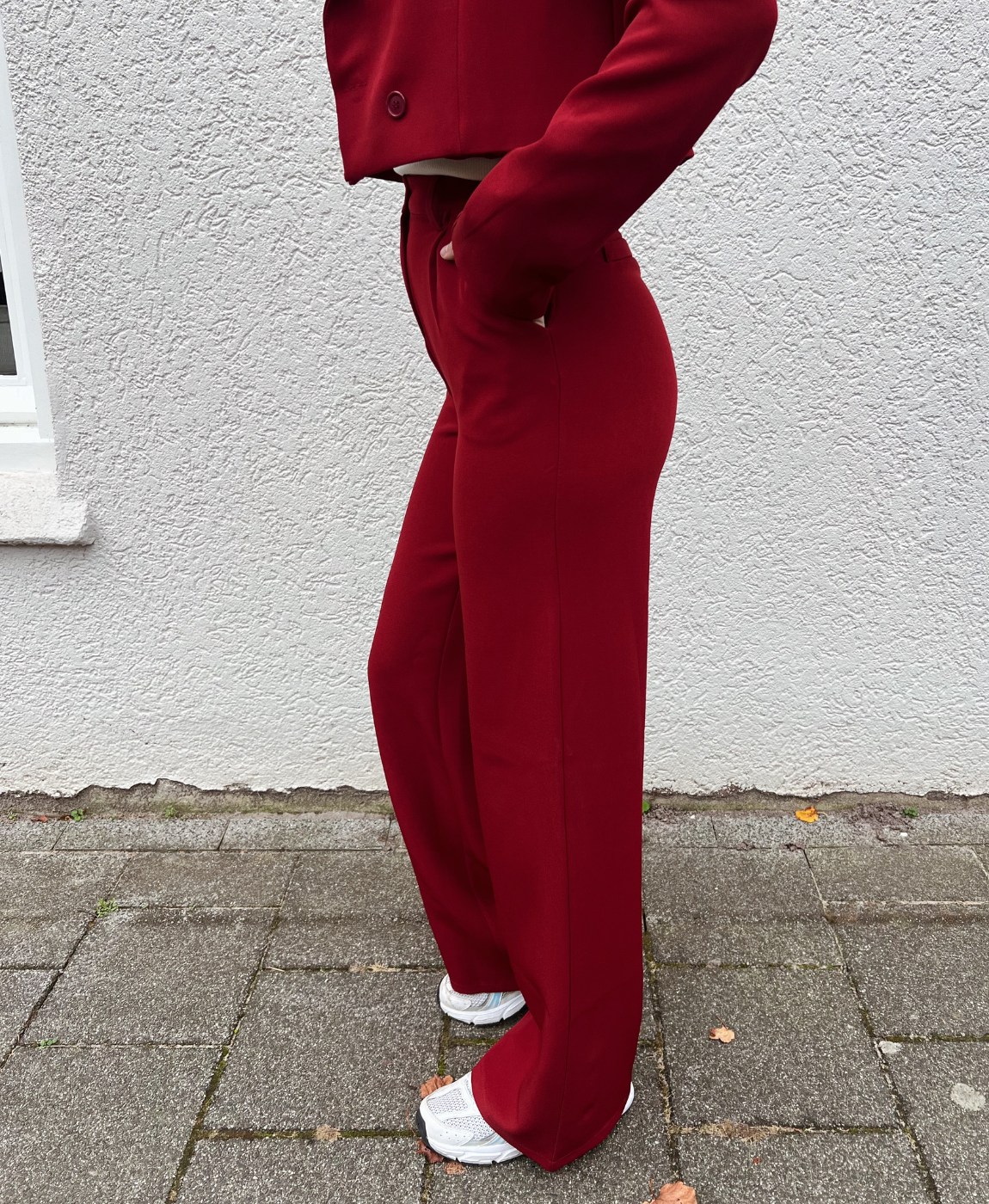 Leila | Wide leg trousers | Bordeaux | Tall