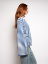 Nine Tee | Wijd uitlopende mouw | Gestreept wit blauw | Tall
