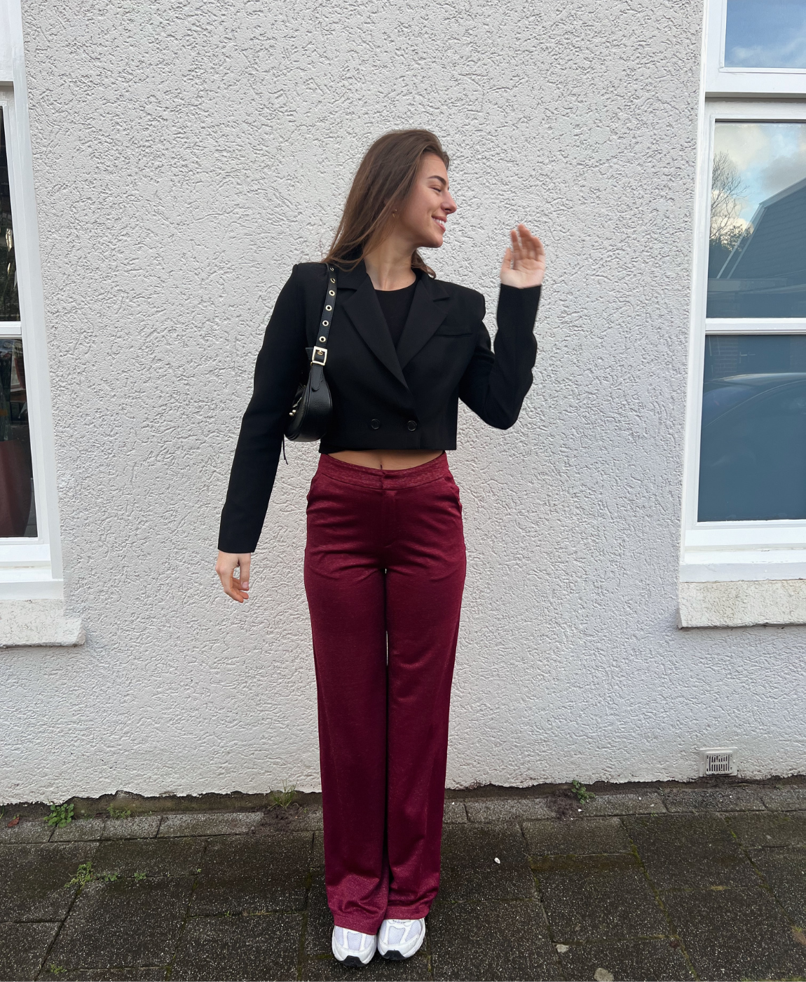 Nova Glitter Trousers | Bordeaux | Tall