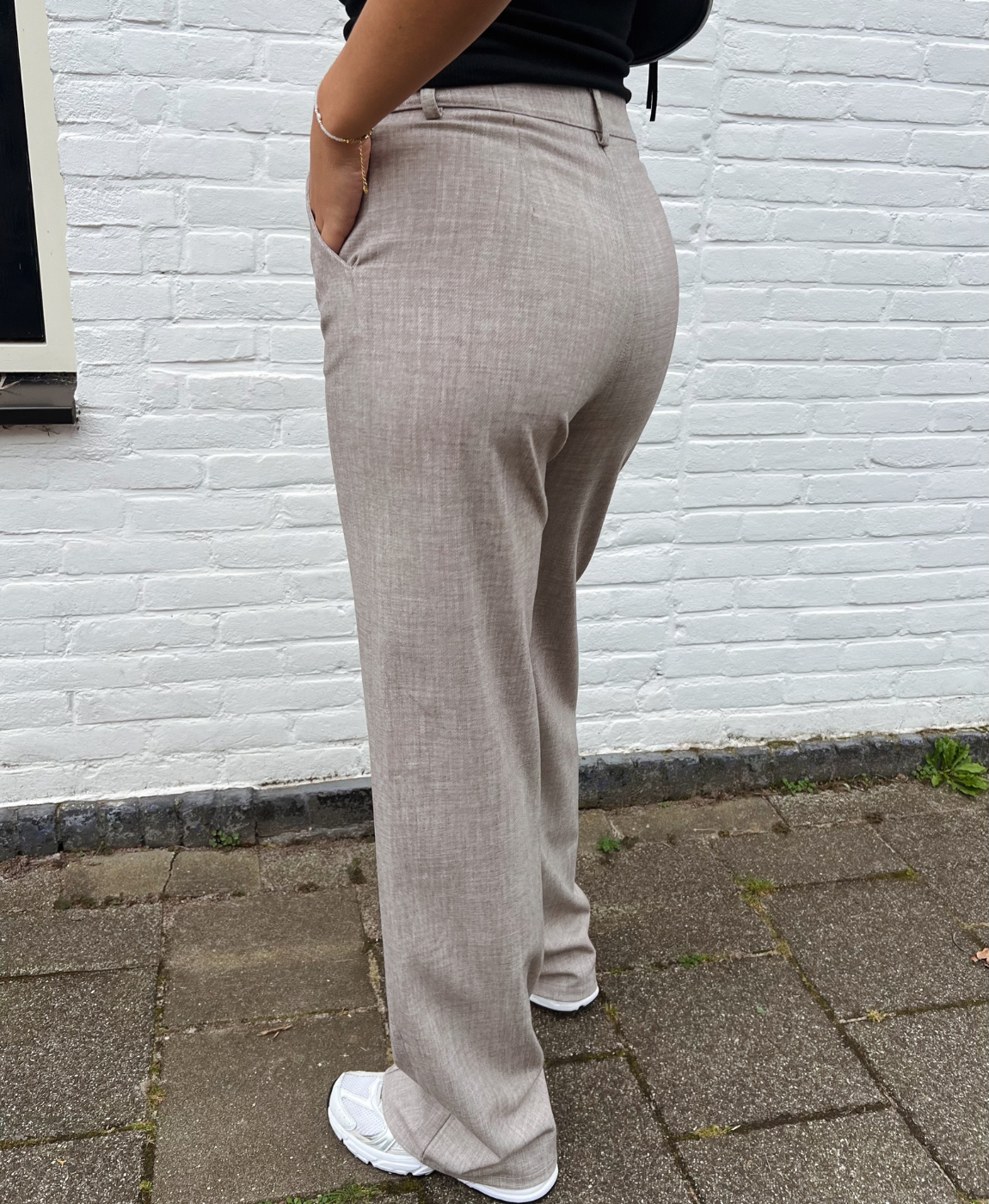 Marley | Wide leg pantalon | Taupe | Tall