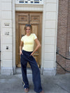 Izzy pants | Navy met gele streep | Tall
