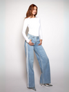 Fay Mid Waist Jeans met strepen| Blauw | Stretch | Tall