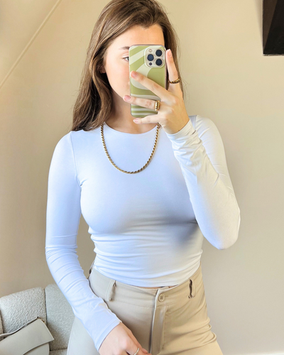 Lexie long sleeve top | Tall | Wit