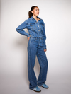 Zoë Denim Jumpsuit | Straight leg | Stretch | Donkerblauw | Tall