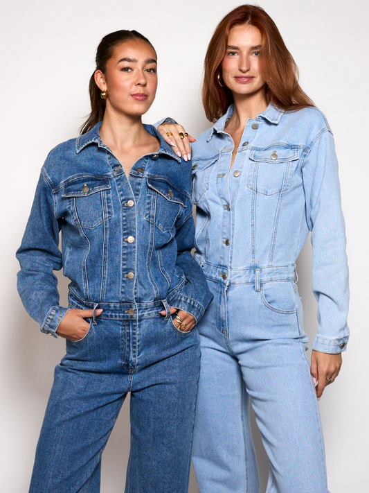Zoë Denim Jumpsuit | Straight leg | Stretch | Blauw | Tall