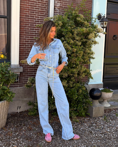 Zoë Denim Jumpsuit | Straight leg | Stretch | Blauw | Tall