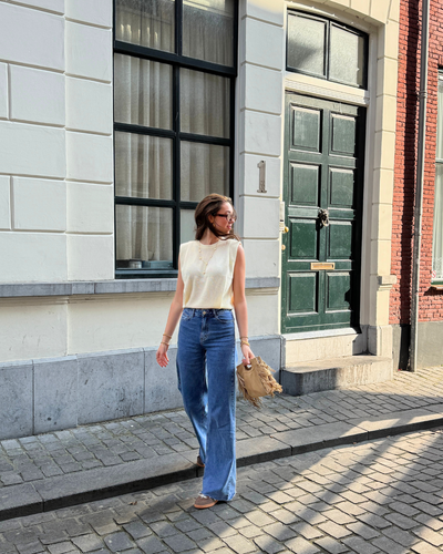 Sassy | Super Wide Leg Jeans | Destroyed | Stretch | Dark Blue | Tall