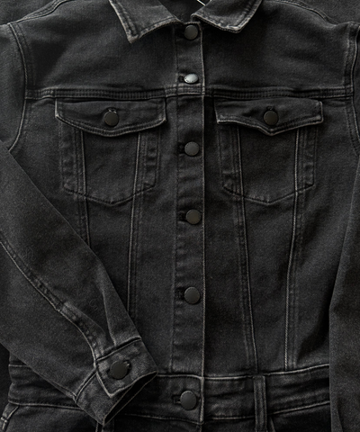 Zoë Denim Jumpsuit | Straight leg | Stretch | Donkergrijs | Tall