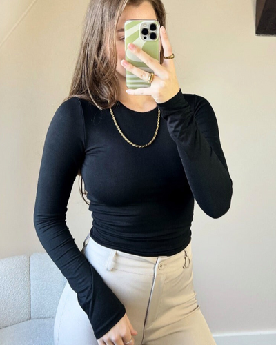 Lexie long sleeve top | Tall | Zwart