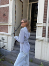 Sem getailleerde blouse | Grijs gestreept | Tall