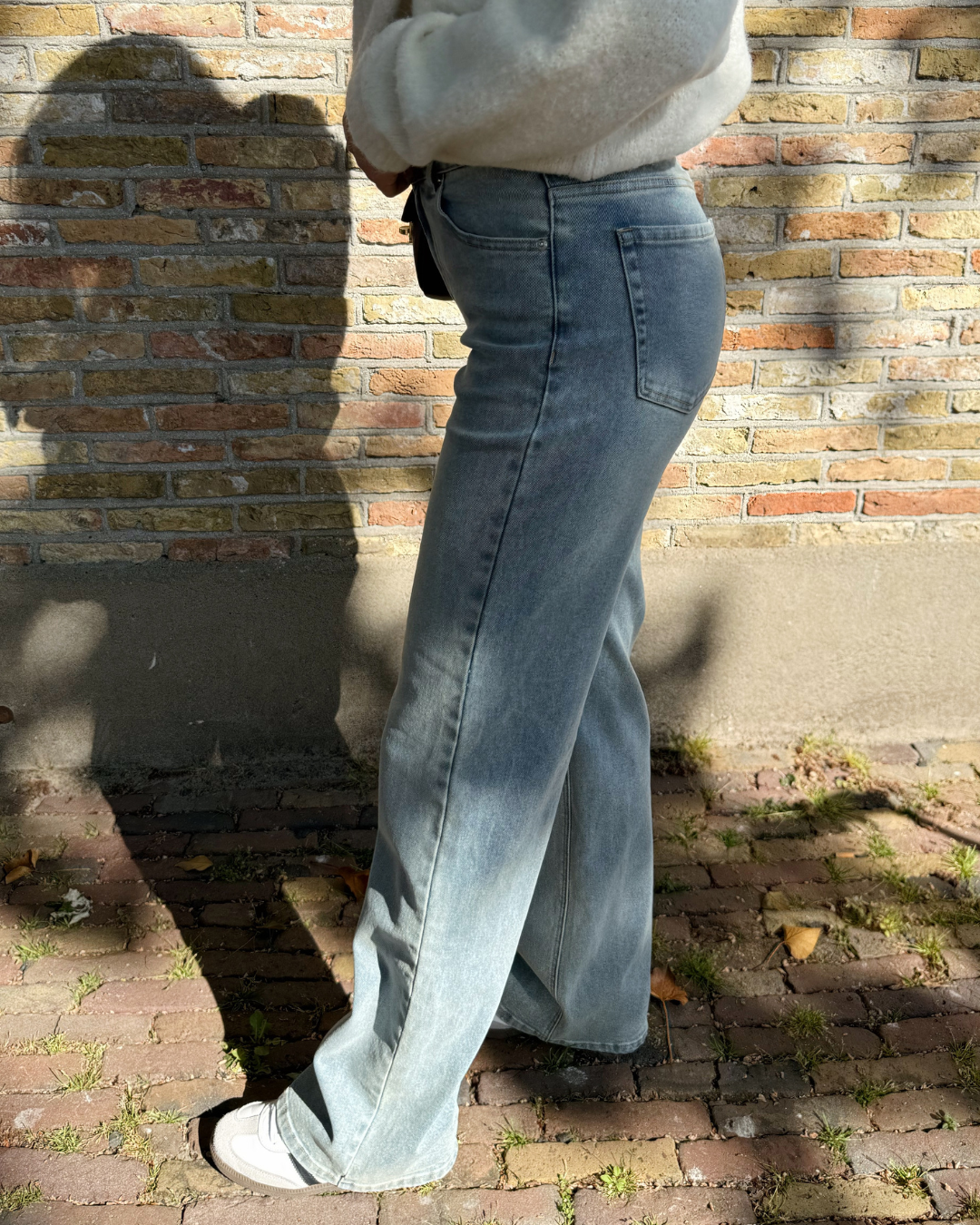 Maddy Wide Leg Jeans | Washed blue | Stretch | Tall