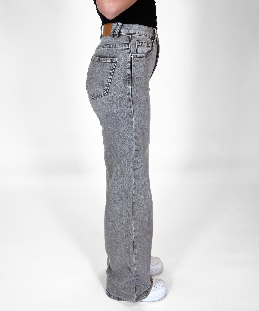 Sassy | Super Wide Leg Jeans | Stretch | Washed Gray | Tall