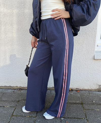 Izzy pants | Navy | Roze streep | Tall