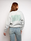 Sweater Wildflower | Grijs met groene opdruk | Tall