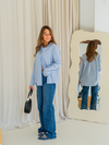 Liv blouse | Tall | Blauw gestreept