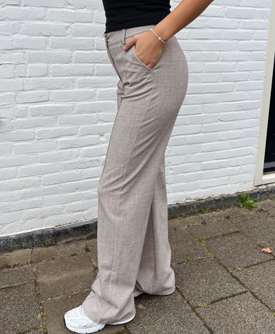 Marley | Wide leg pantalon | Taupe | Tall