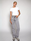Lizza Mid Waist Jeans | Light grey | Stretch | Tall