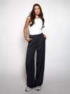 Leila | Wide leg trousers | Navy with stripe | Tall
