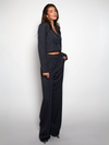 Leila Cropped Blazer | Navy with stripe | Tall
