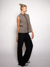 Lola Knitted Spencer met Knoopjes | Bruin wit gestreept | Tall