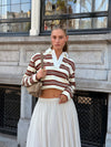 Maya Polo | Gestreept wit bordeaux | Tall