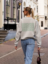 Sweater Wildflower | Grijs met groene opdruk | Tall