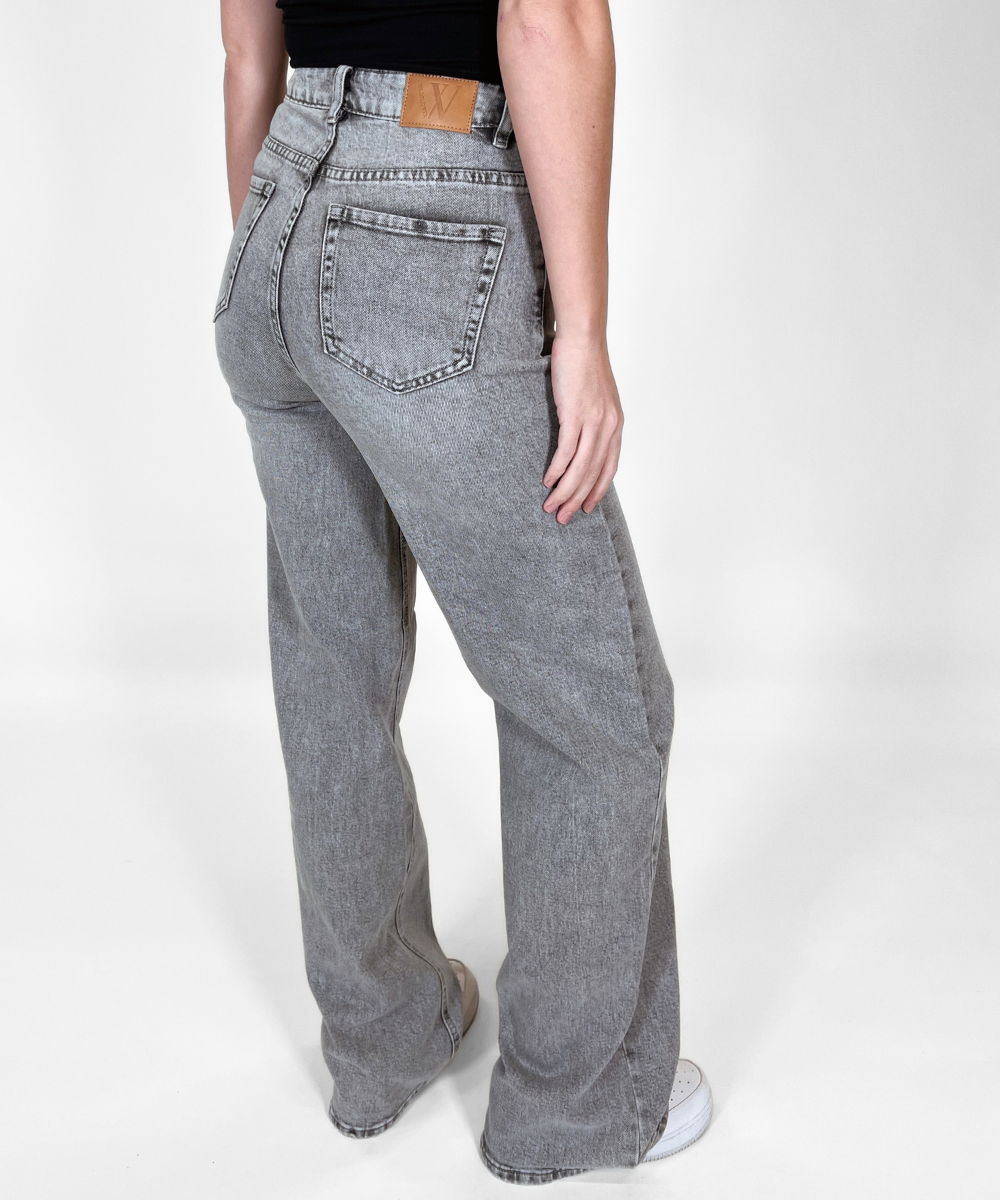 Sassy | Super Wide Leg Jeans | Stretch | Washed Gray | Tall