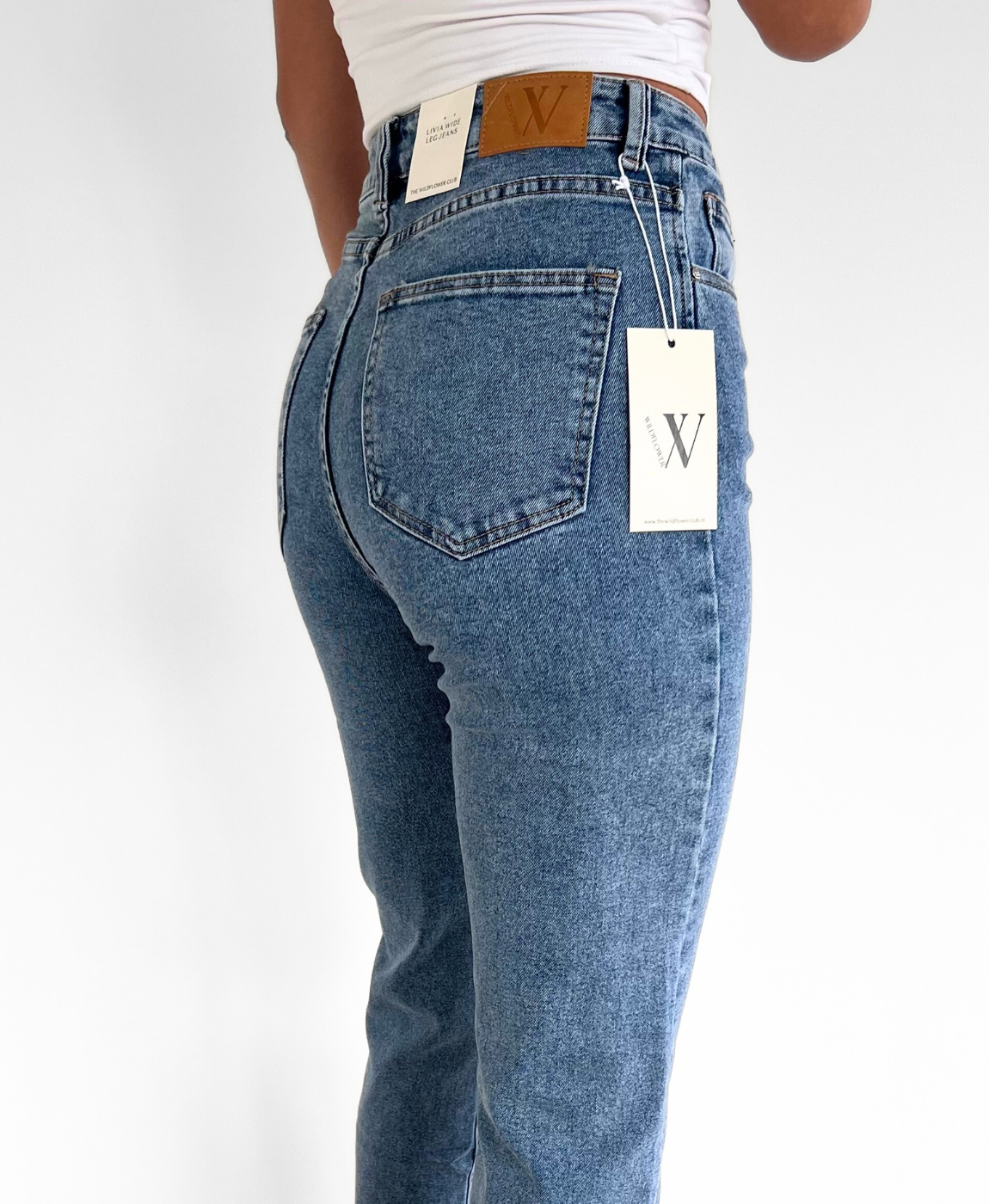 Livia Wide Leg Jeans | Blue | Stretch | Tall